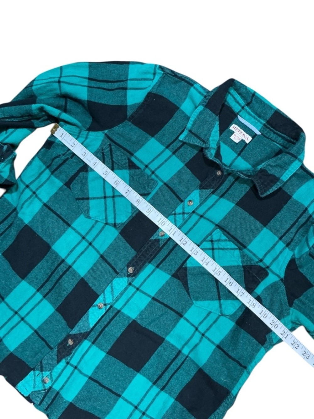 Alien UFO Spaceship Flannel Upcycled Tee Shirt Top - Picture 7 of 9